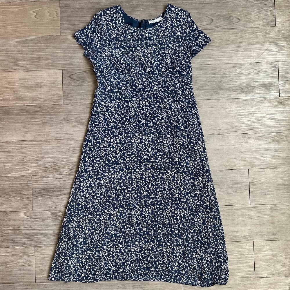 Vtg 90s Bridgewater Classics Empire Waist Silk Floral Maxi Dress Size 8P